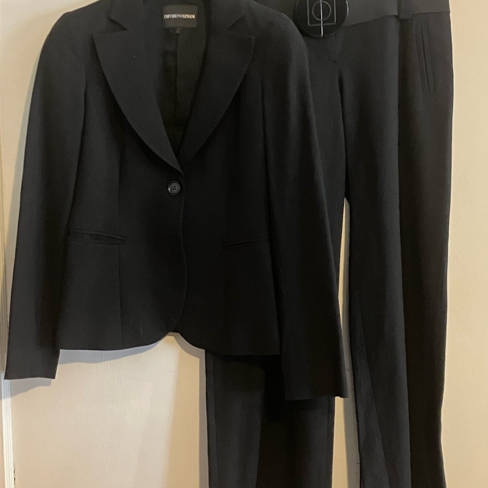 Emporio Armani Classic Black suit wide leg pant